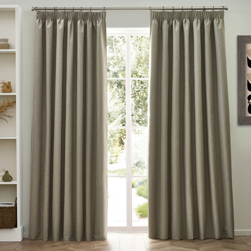 Dawn (Blackout) Pencil Pleat, Natural - Ready Made Curtains - Image 3